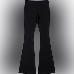 Splits59 Black Flared Pants with mesh and faux leather on the sides